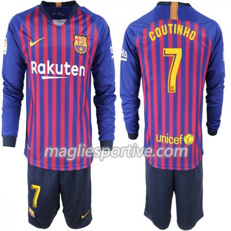 Completo Calcio Barcellona Coutinho 7 Bambino Divisa Prima 2018/2019 ML